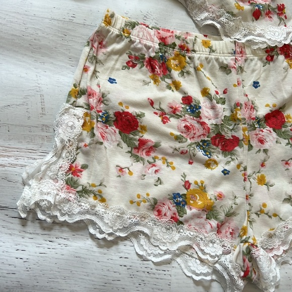 Floral Tank Shorts Pajama Set Small - Picture 4 of 4